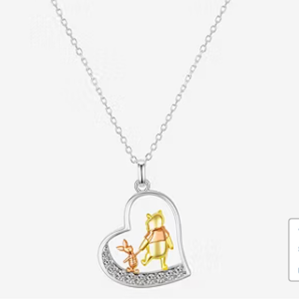 Disney Classics Jewelry | Winnie the Pooh & Piglet | Heart Pendant Necklace